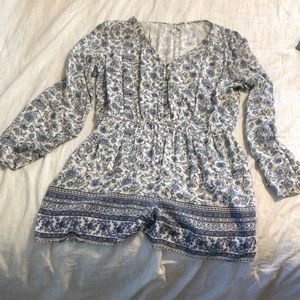Mudd Long Sleeve Floral Romper